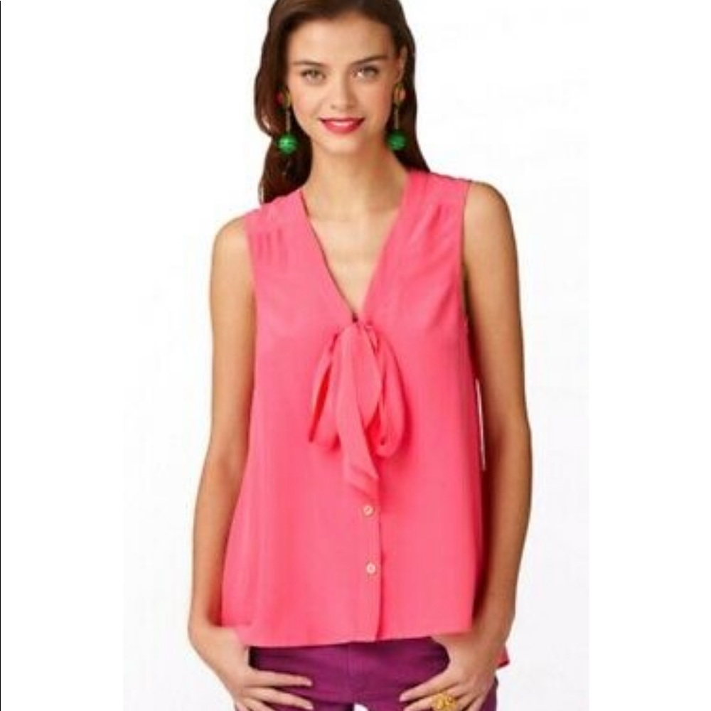 Lilly Pulitzer Dahlia Sleeveless Blouse with Bow